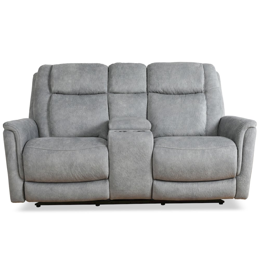 Linus - Hudson Grey Power Reclining Sofa Loveseat and Recliner. Picture 8