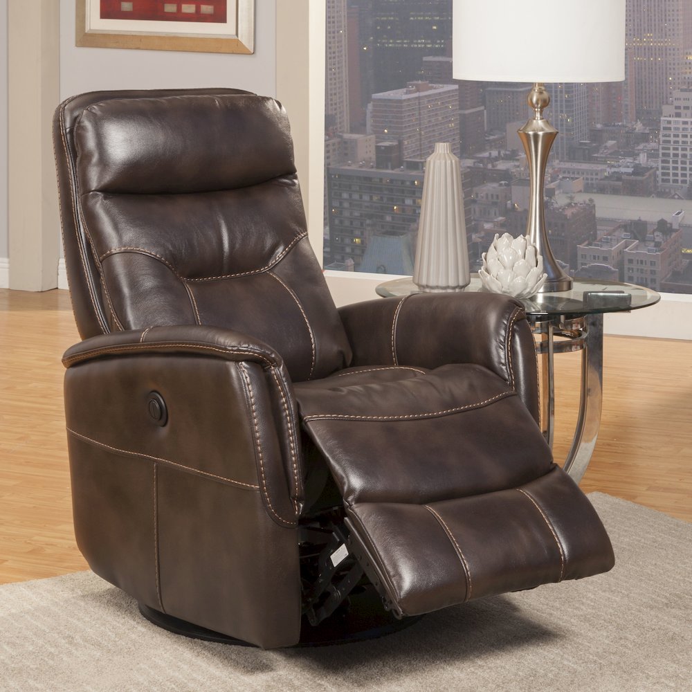 Gemini - Truffle Power Swivel Glider Recliner. Picture 8
