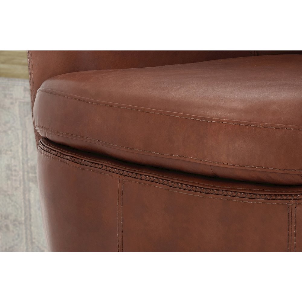 Barolo - Vintage Whiskey 100% Italian Leather Swivel Club Chair. Picture 9
