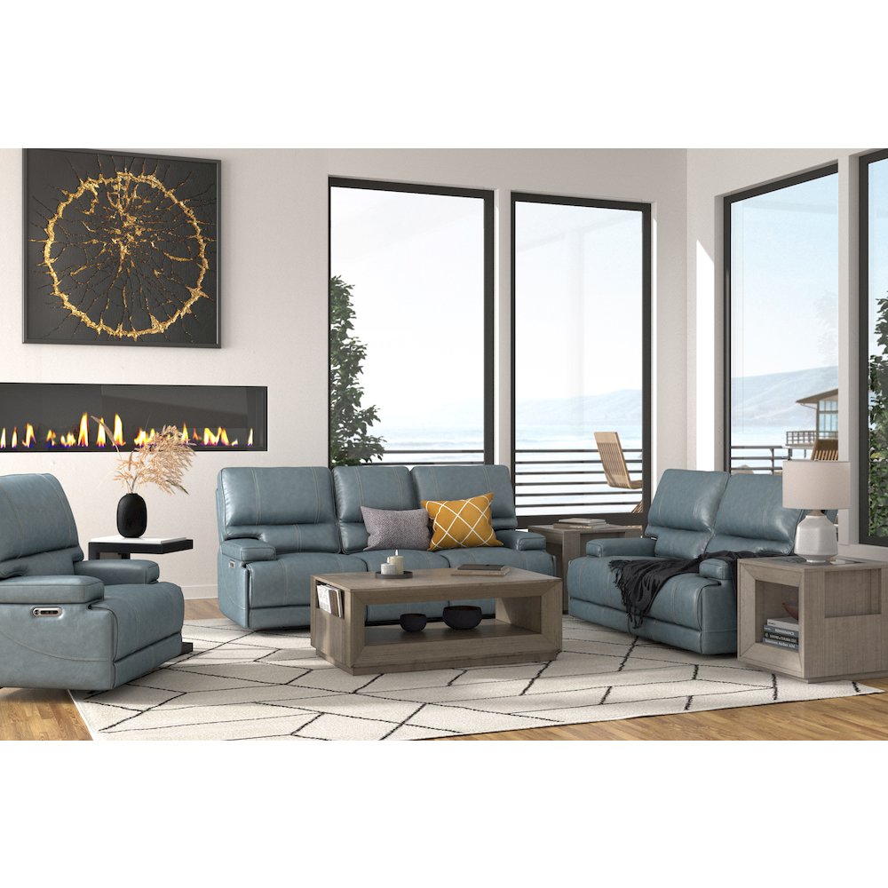 Verona Azure - Powered By Freemotion Power Reclining Sofa Loveseat and Recliner. Picture 14