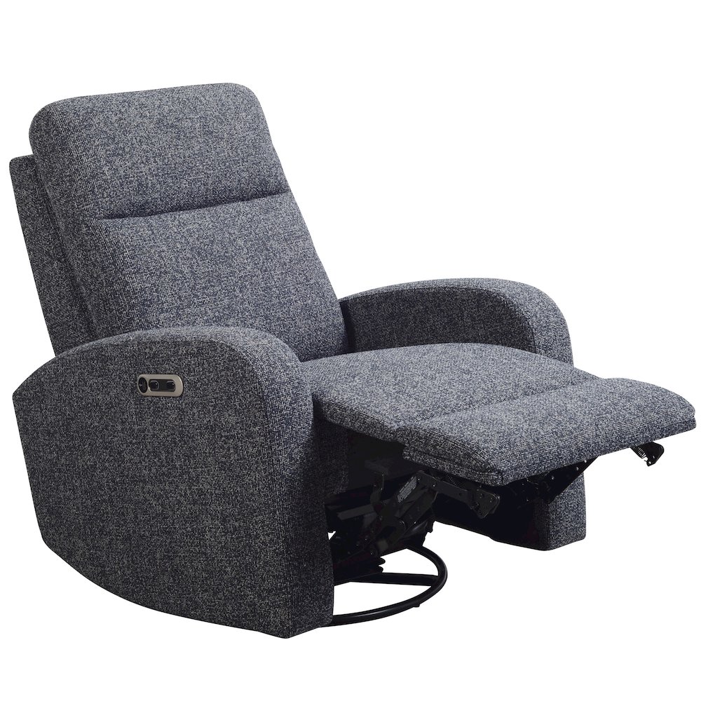 Thriller - Natural Beauty Denim Power Swivel Glider Recliner. Picture 5