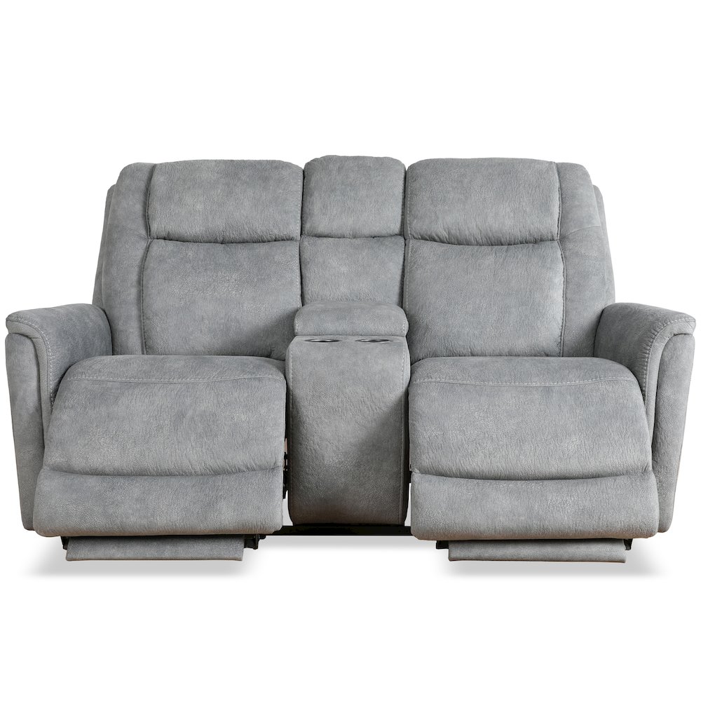 Linus - Hudson Grey Power Reclining Sofa Loveseat and Recliner. Picture 9