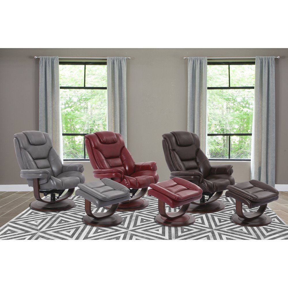 Monarch - Ice Manual Reclining Swivel Chair and Ottoman. Picture 17
