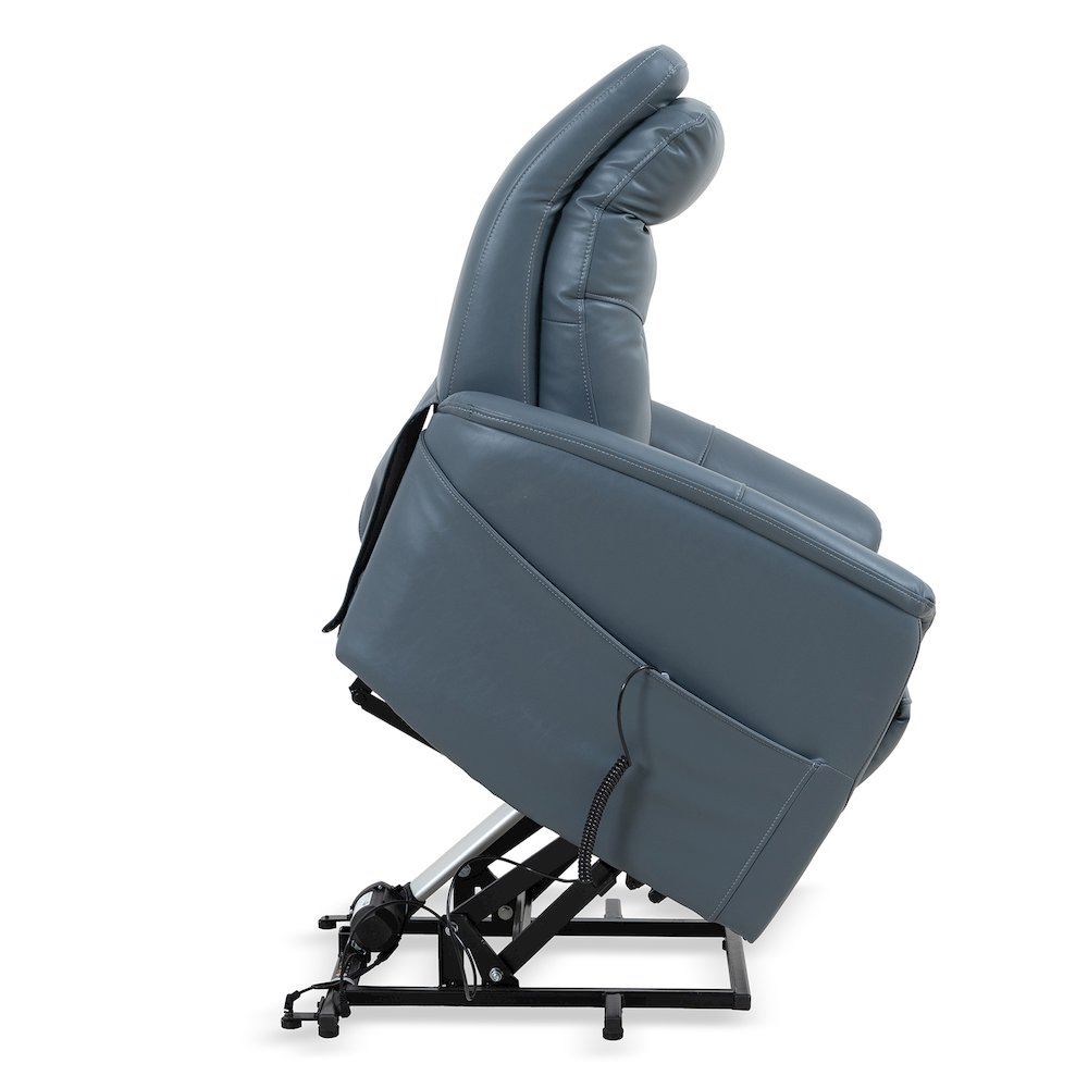 Gemini - Softy Azure Power Lift Recliner with Articulating Headrest. Picture 7