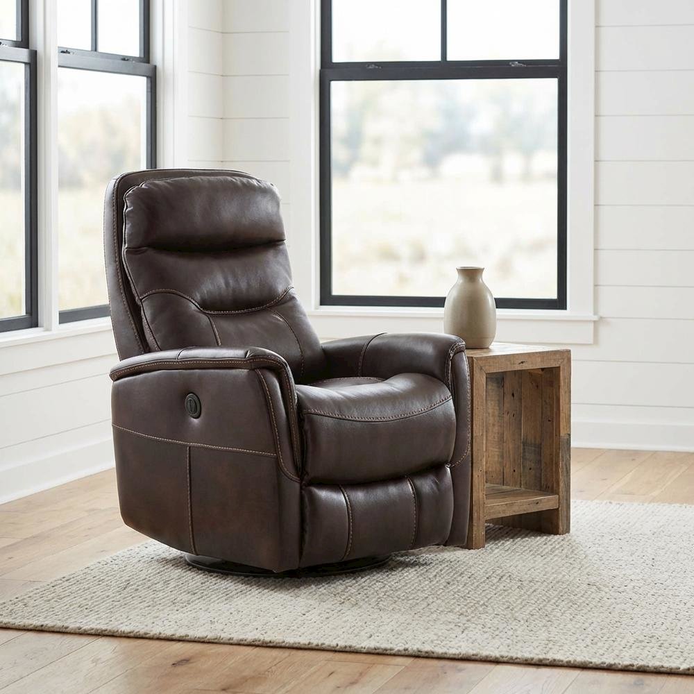 Gemini - Truffle Power Swivel Glider Recliner Two Pack. Picture 2
