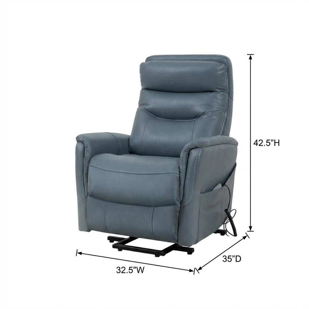 Gemini - Softy Azure Power Lift Recliner with Articulating Headrest. Picture 8