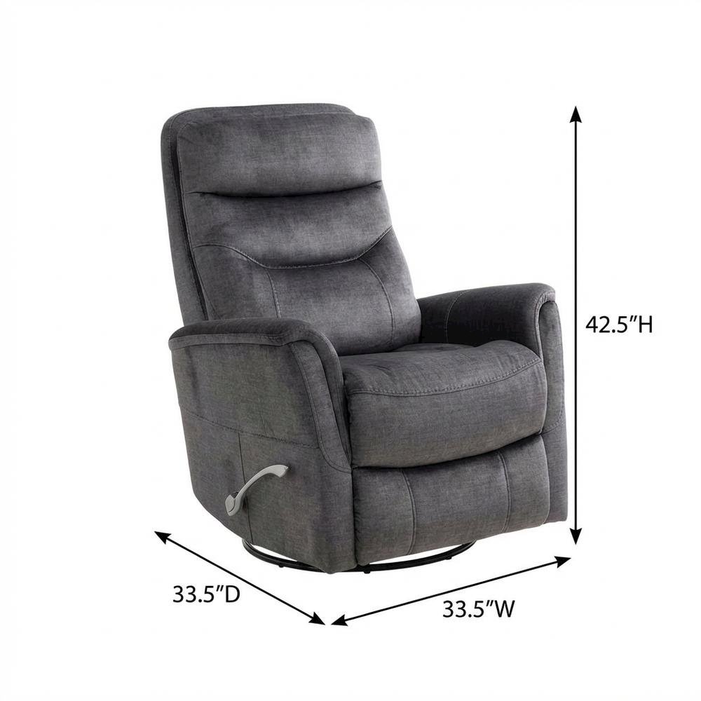 Gemini - Capri Charcoal Swivel Glider Recliner Two Pack. Picture 6