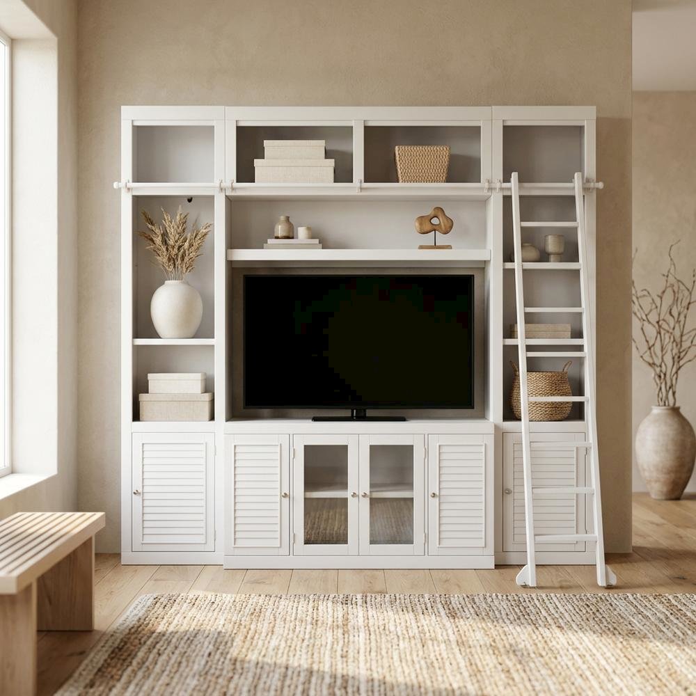 5-Piece Entertainment Wall with Modern Design and Durable Construction. Picture 3