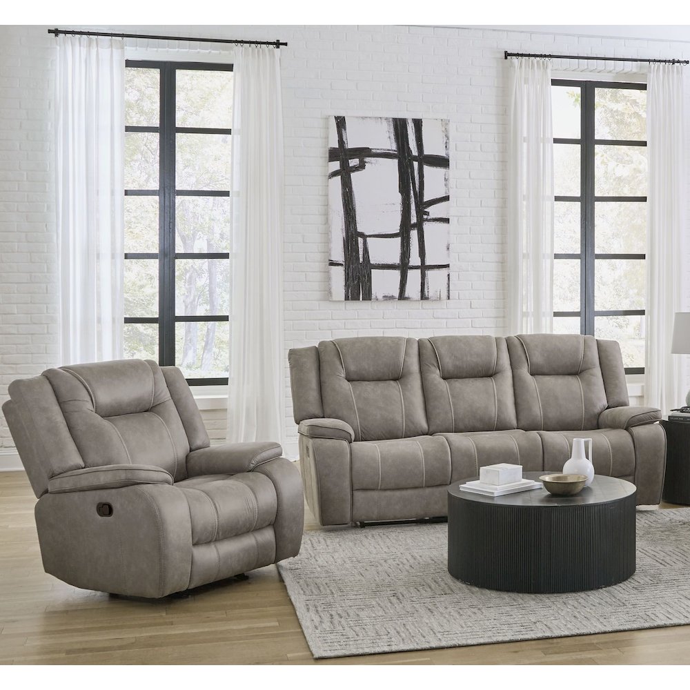 Blake - Desert Taupe Manual Reclining Sofa and Recliner. Picture 22
