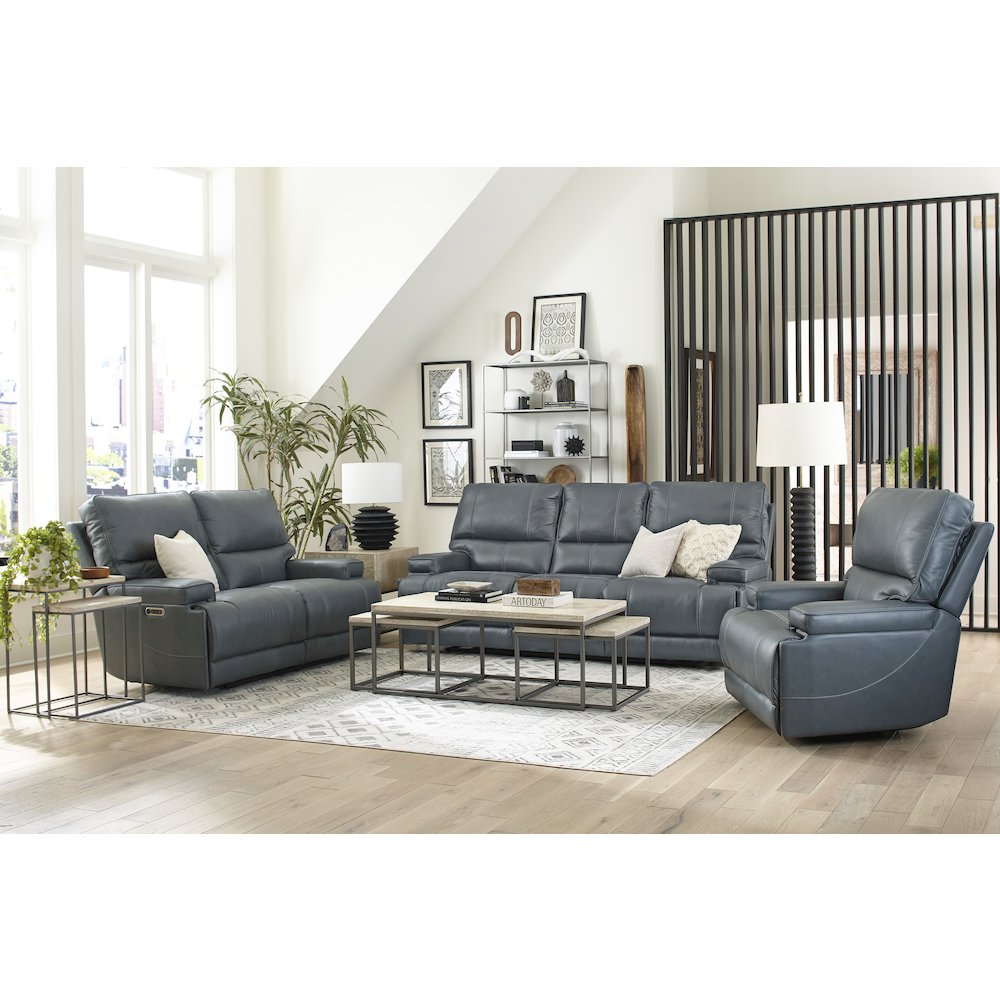 Whitman - Verona Azure - Powered By Freemotion Cordless Power Reclining Loveseat. Picture 11