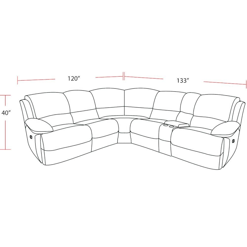 6 Piece Modular Power Reclining Sectional with Power Adjustable Headrests. Picture 14
