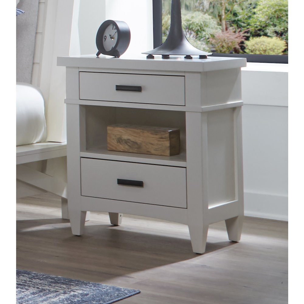 Modern Bedroom Queen Platform Bed with 2 Nightstands. Picture 10