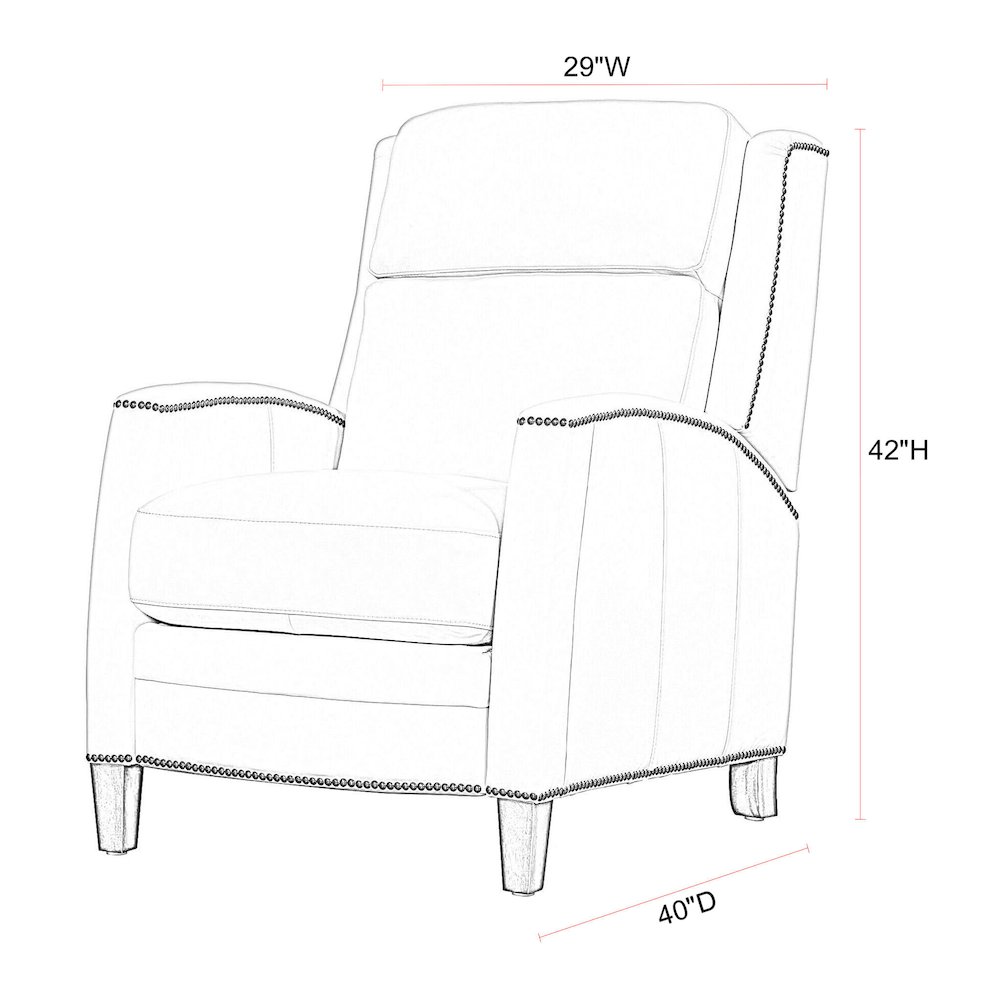 Vermont - Pearl Glow Manual Pushback Recliner. Picture 17