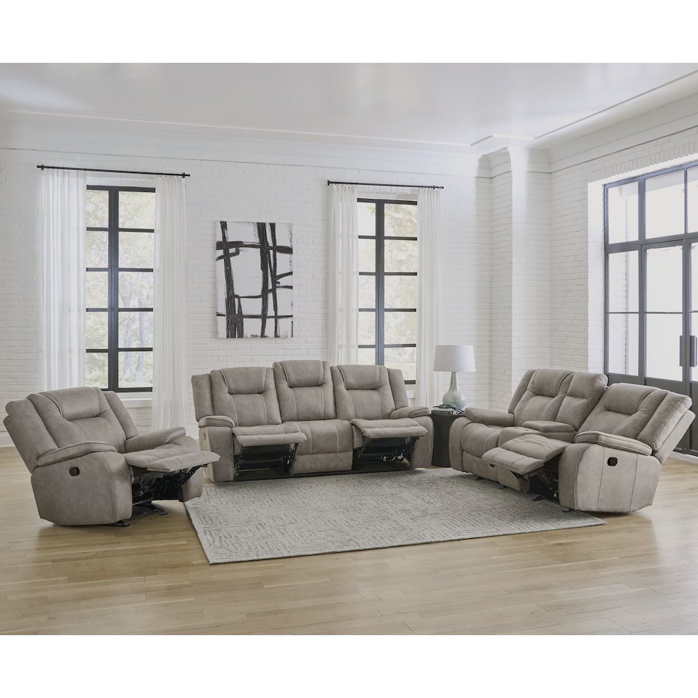 Blake - Desert Taupe Reclining Console Loveseat. Picture 10