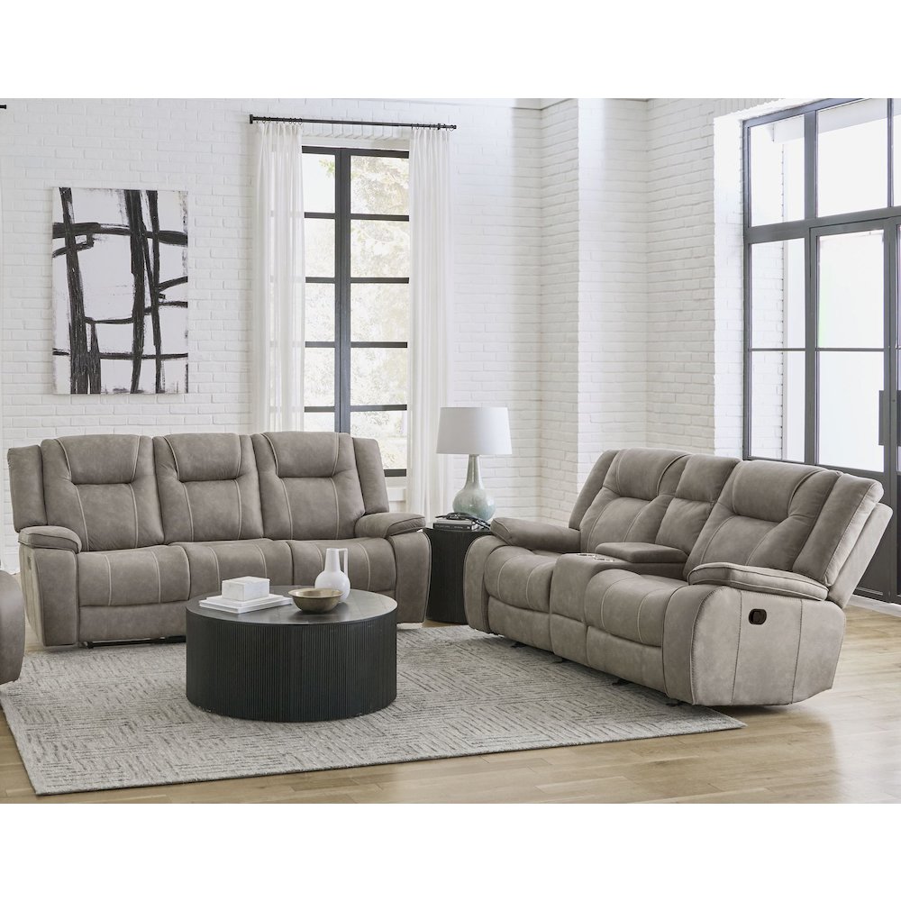 Blake - Desert Taupe Manual Reclining Sofa and Loveseat. Picture 22