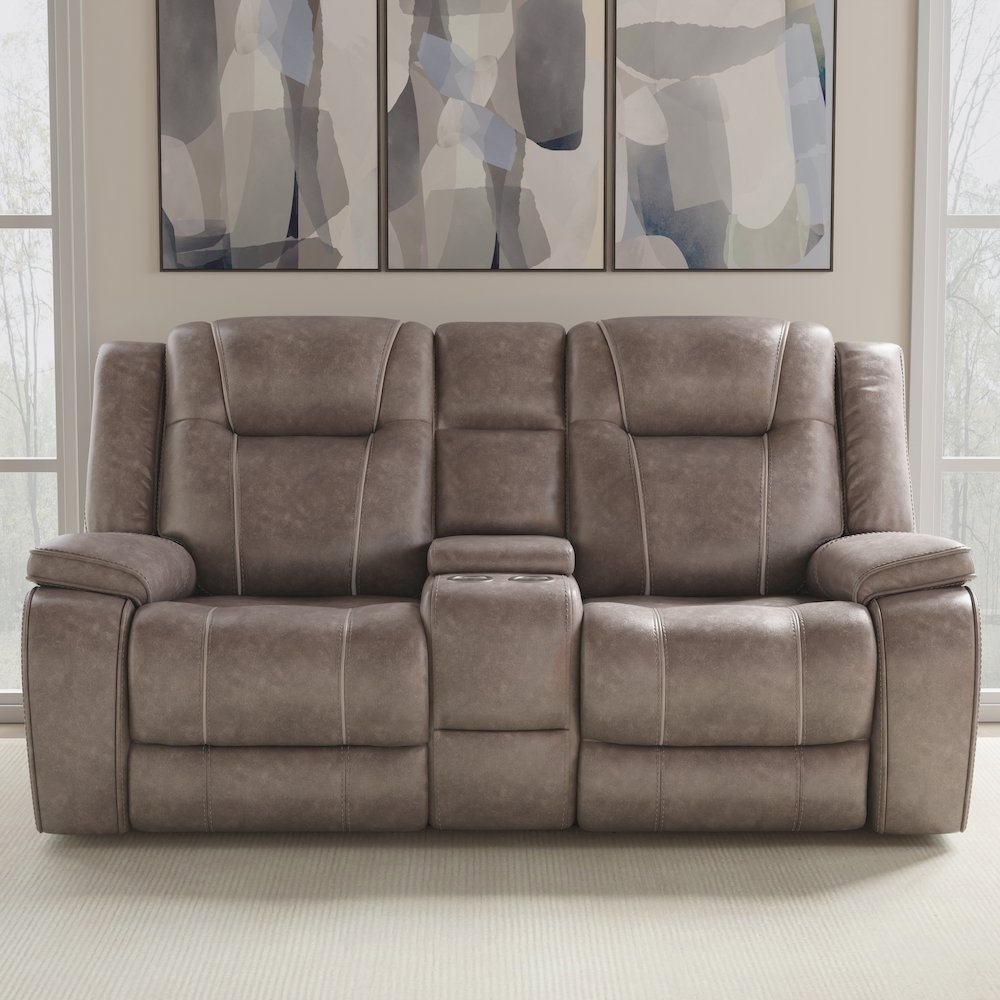 Blake - Desert Taupe Manual Reclining Sofa and Loveseat. Picture 18