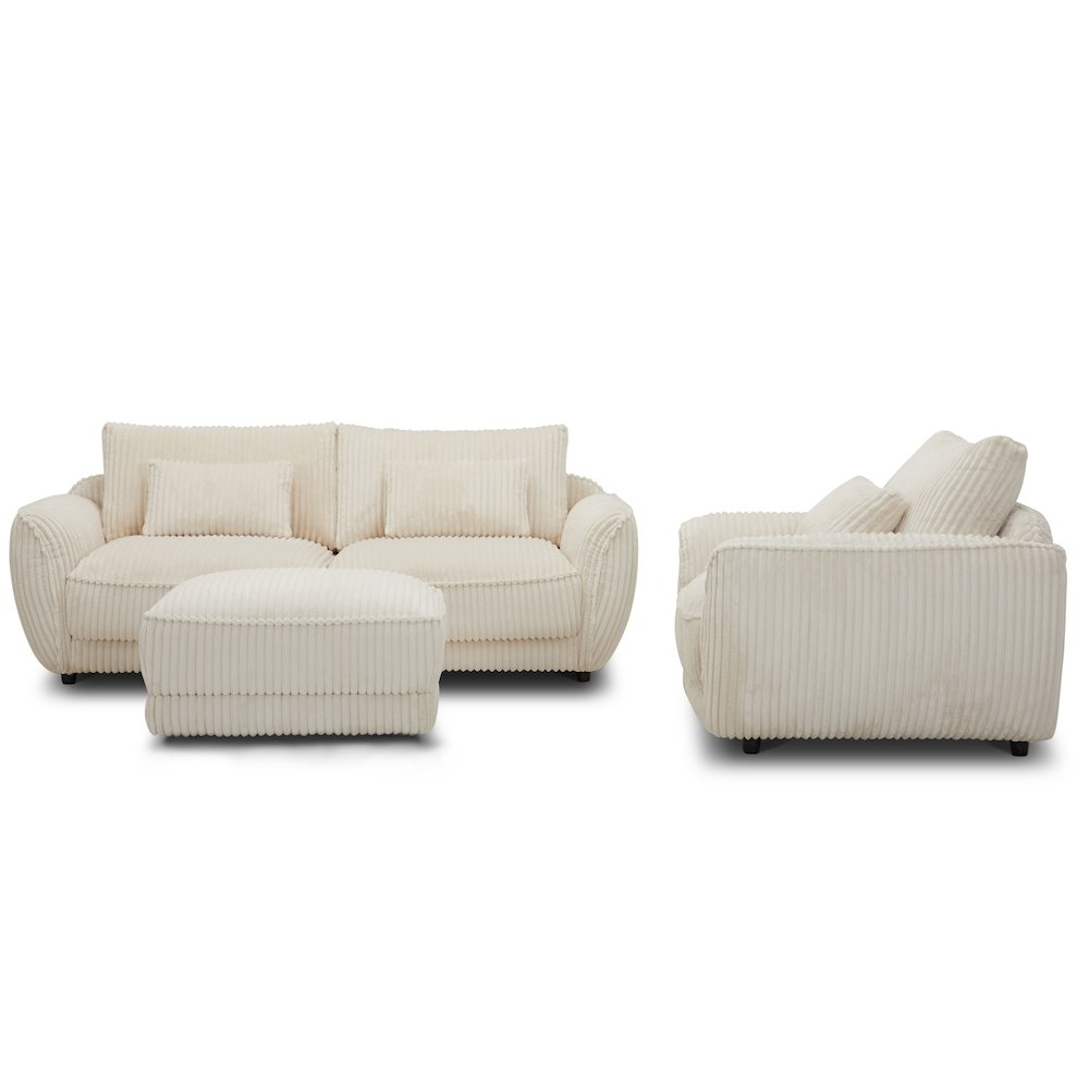 Utopia - Mega Ivory 2 Seat Sofa with Lumbar Pillow. Picture 7