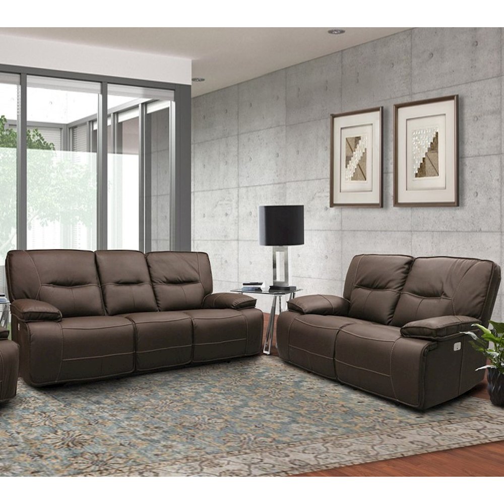 Spartacus - Chocolate Power Reclining Sofa and Loveseat. Picture 11