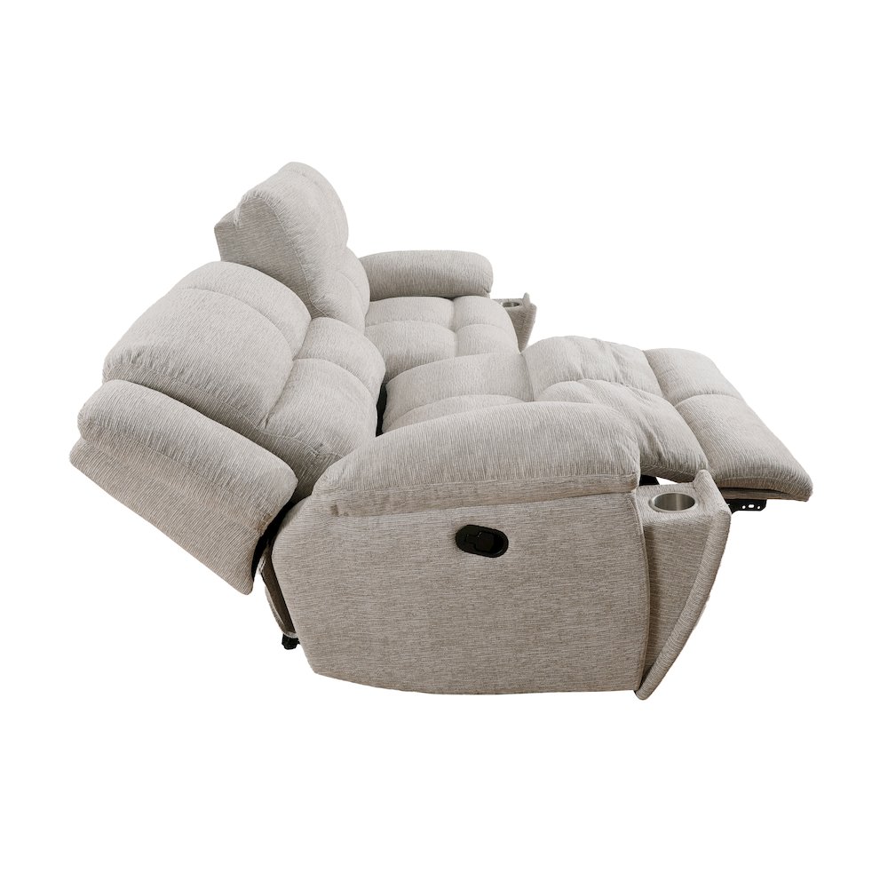 Buster - Opal Taupe Manual Reclining Sofa and Recliner. Picture 6