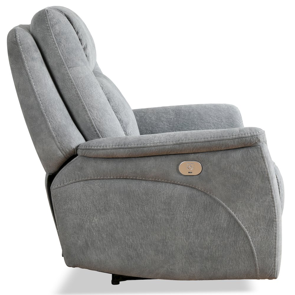 Linus - Hudson Grey Power Reclining Sofa and Two Recliners. Picture 9