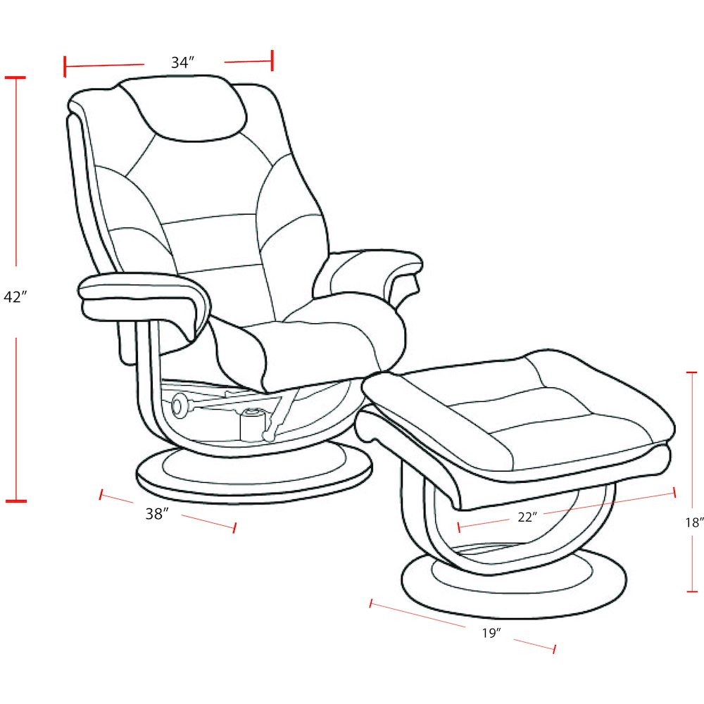 Knight - Haze Manual Reclining Swivel Chair and Ottoman. Picture 5