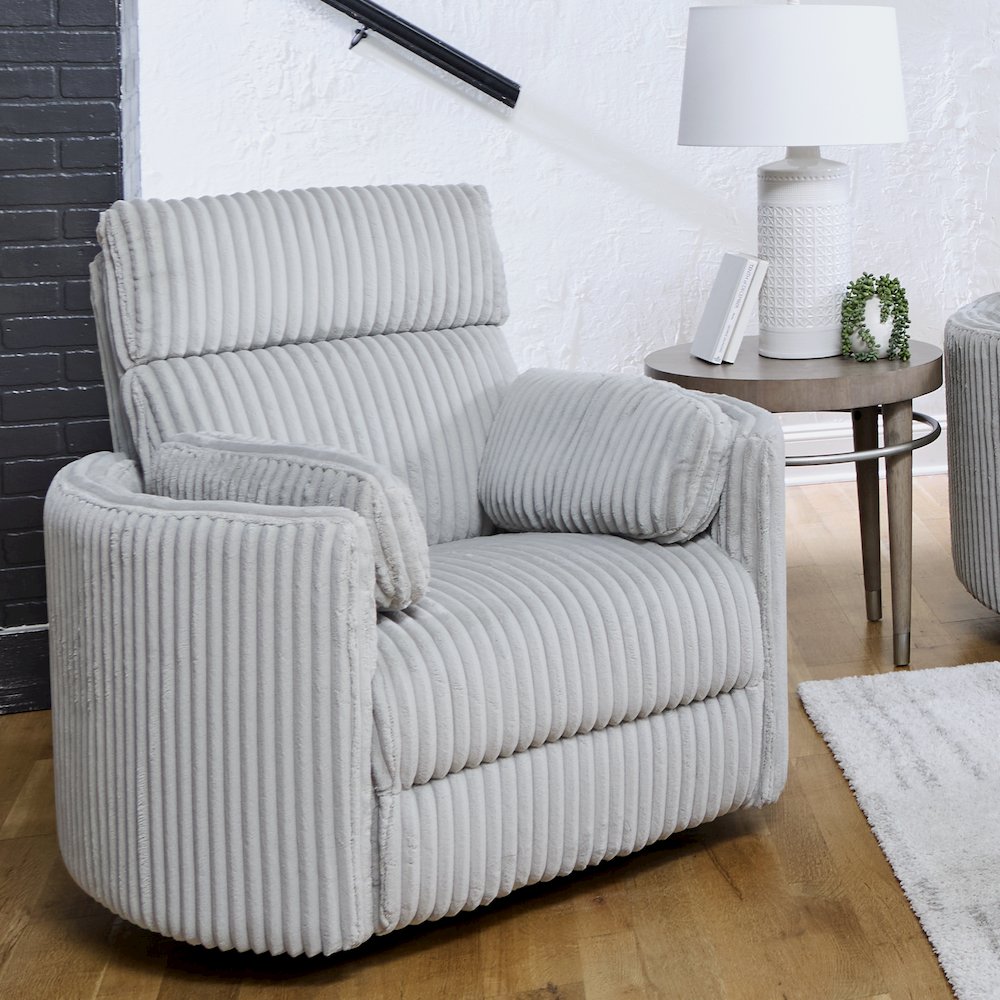 Radius - Mega Grey Swivel Power Glider Recliner. Picture 9