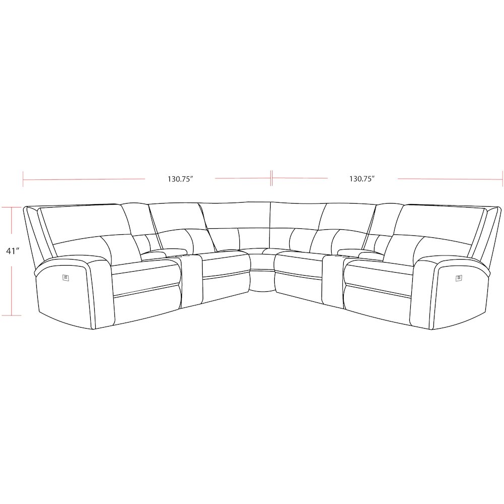 Polaris - Slate 7 Piece Modular Power Reclining Sectional. Picture 2