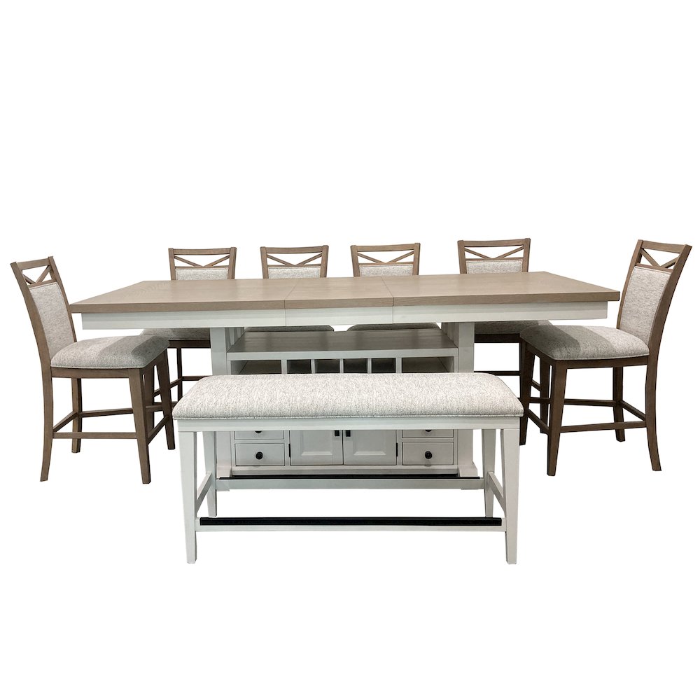Modern Dining 72 In. Island Counter-Height Extendable Dining Table. Picture 6