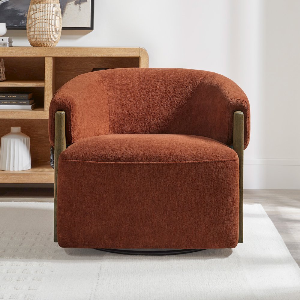 Finley - Island Rust Swivel Accent Chair. Picture 8