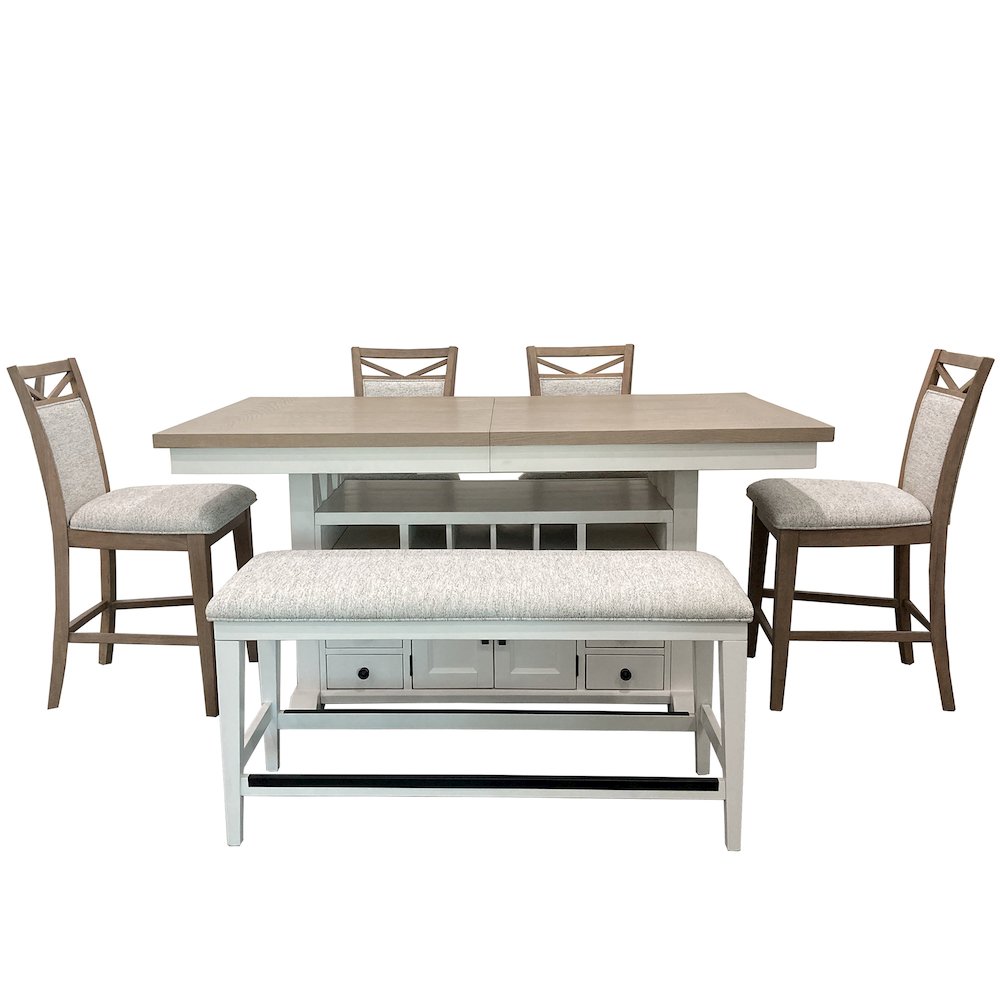 Modern Dining 72 In. Island Counter-Height Extendable Dining Table. Picture 4