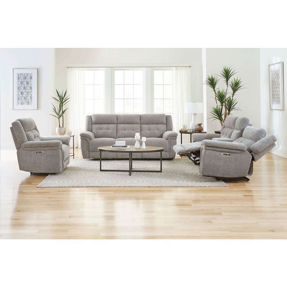 Richland - Bristol Grey Power Reclining Console Loveseat. Picture 5