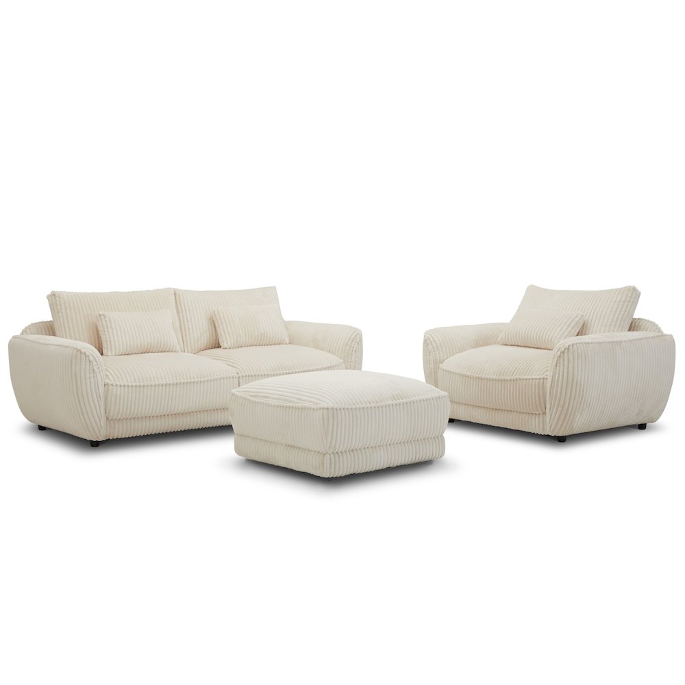 Utopia - Mega Ivory 2 Seat Sofa with Lumbar Pillow. Picture 6