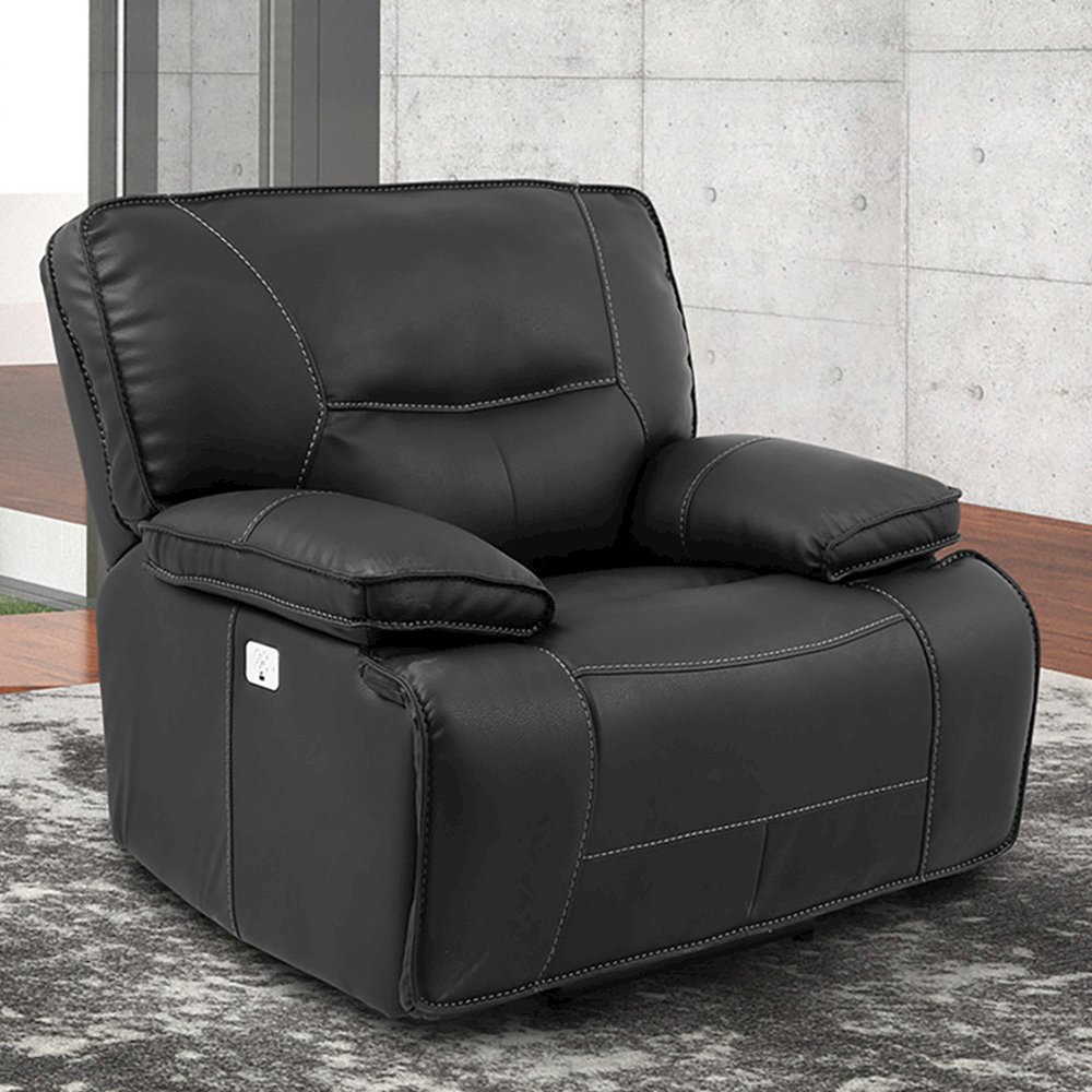 Spartacus - Black Power Reclining Sofa and Two Recliners. Picture 6