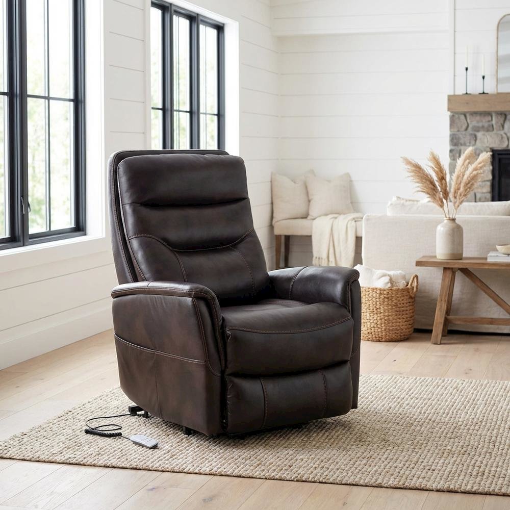Gemini - Truffle Power Lift Recliner with Articulating Headrest Two Pack. Picture 2