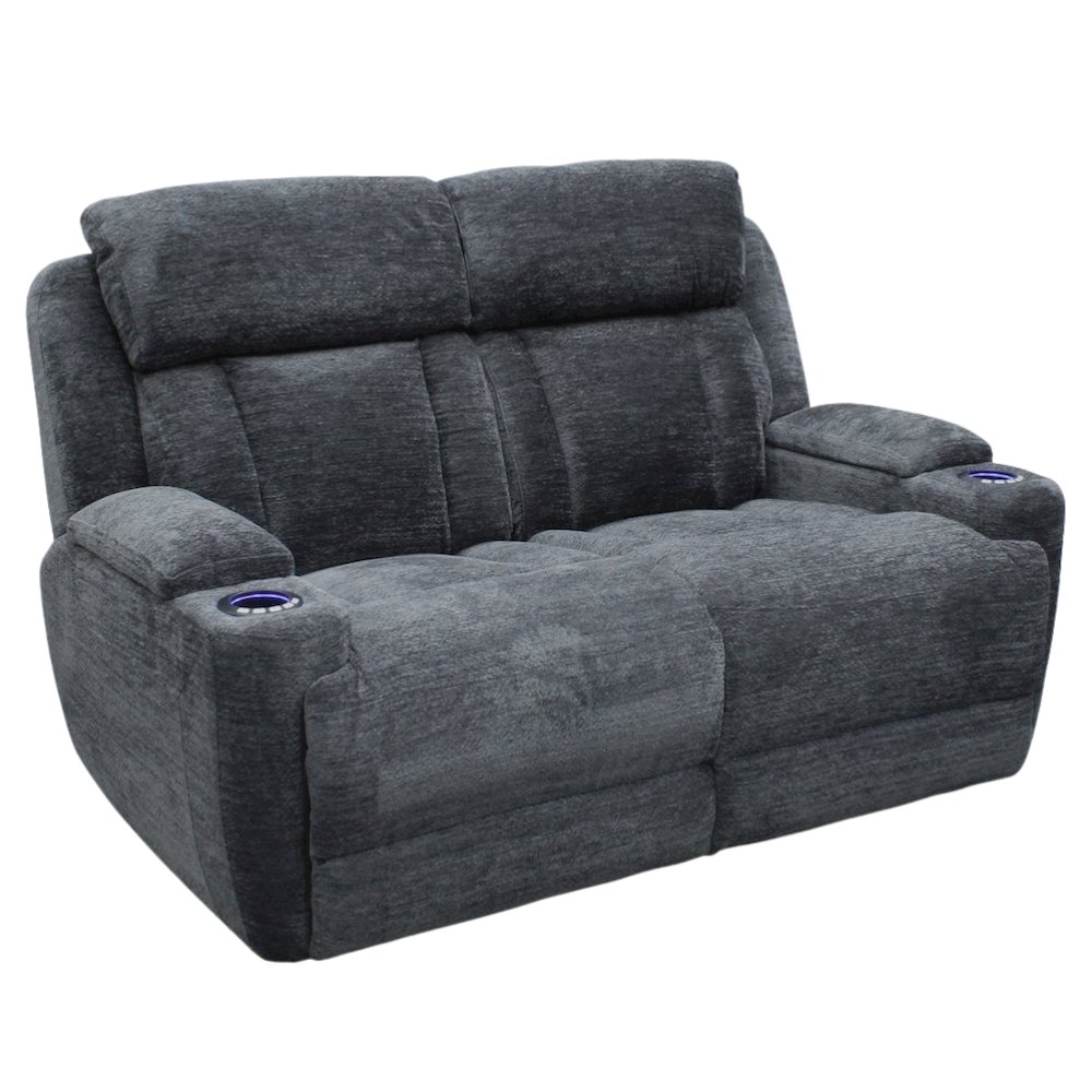 Gray Reclining Loveseat, Recliner Sofa Seating for RV and Living Room. Picture 1
