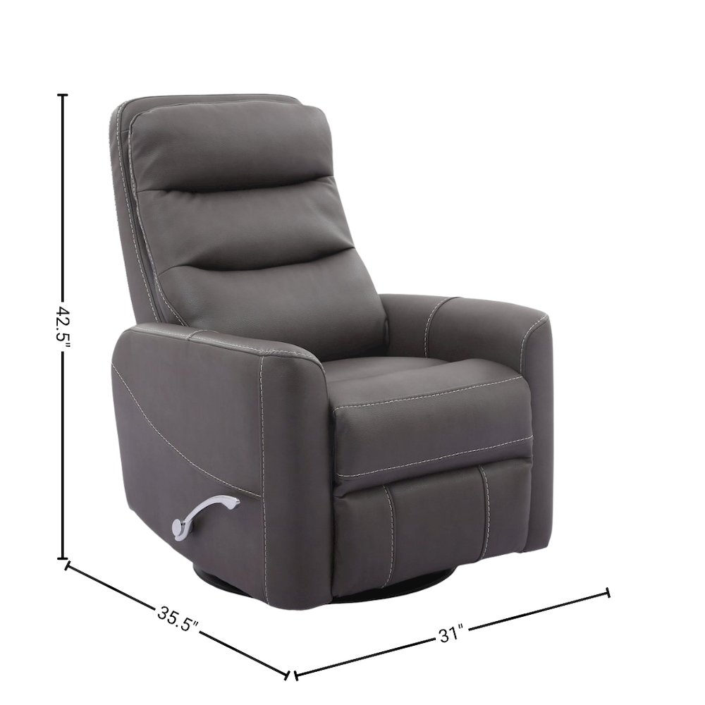 Haze Swivel Recliner Chair with Glider Base and Soft Fabric Comfort. Picture 5