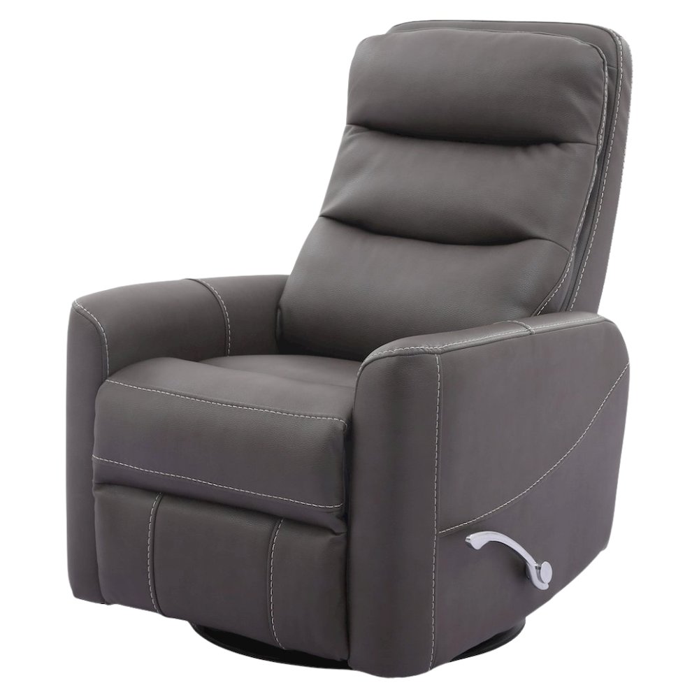 Haze Swivel Recliner Chair with Glider Base and Soft Fabric Comfort. Picture 4