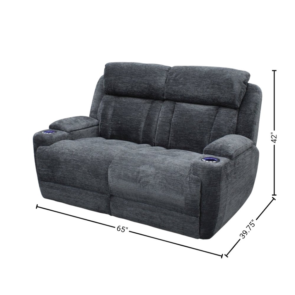 Gray Reclining Loveseat, Recliner Sofa Seating for RV and Living Room. Picture 5