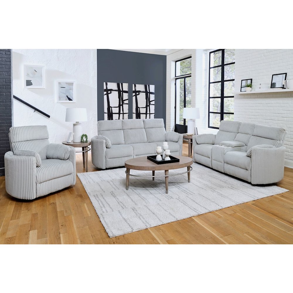 Radius - Mega Grey Swivel Power Glider Recliner. Picture 14