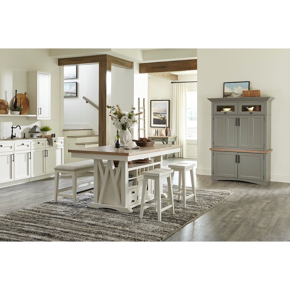 Modern Dining 72 In. Island Counter-Height Extendable Dining Table. Picture 19