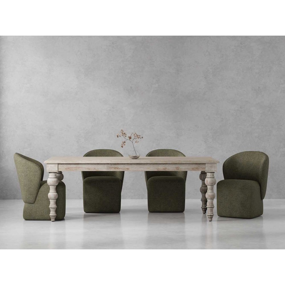 Eden Dining 84 In. Rectangular Dining Table With 4 Upholstered Chairs. Picture 9