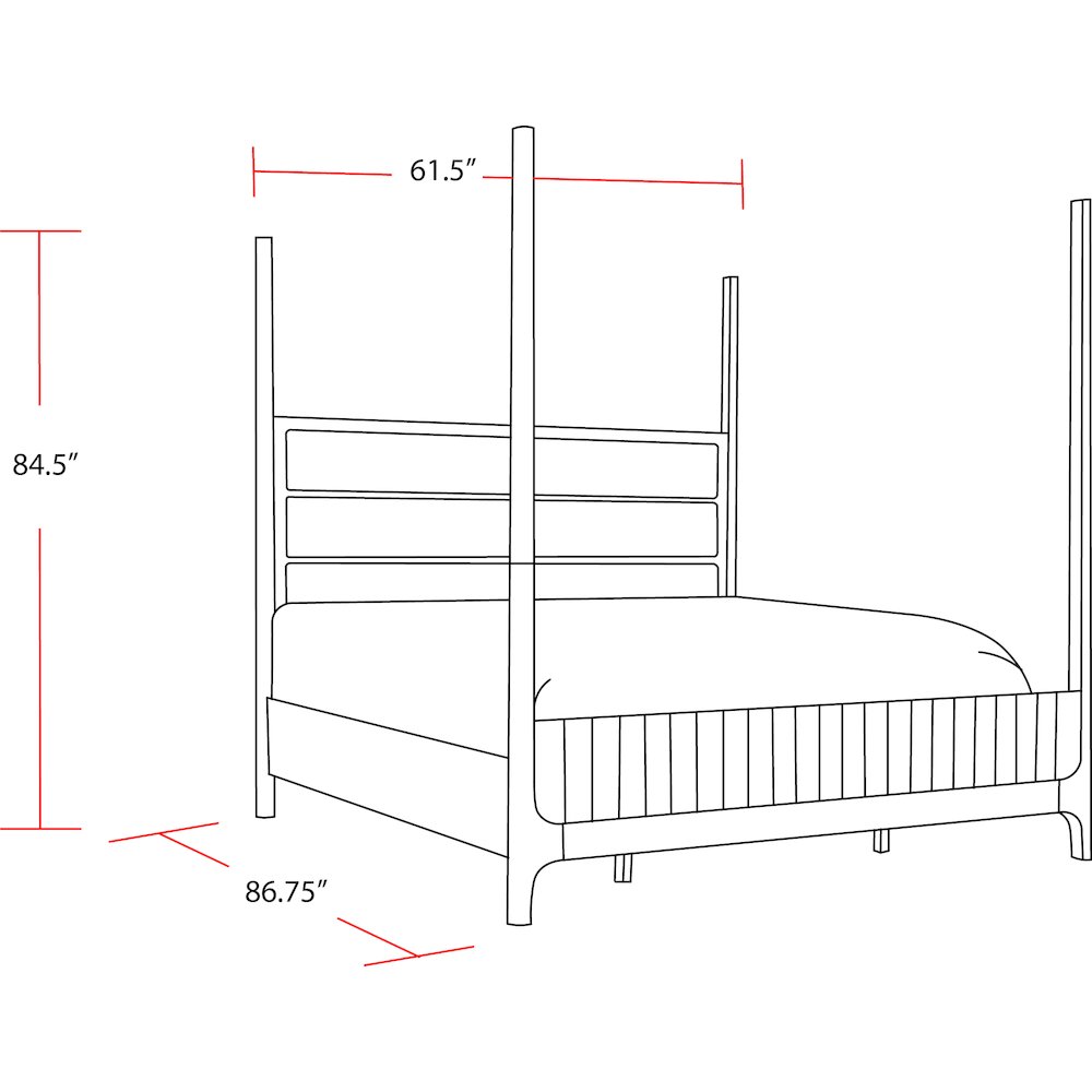 Bedroom Queen Poster Bed with 2 Nightstands. Picture 12