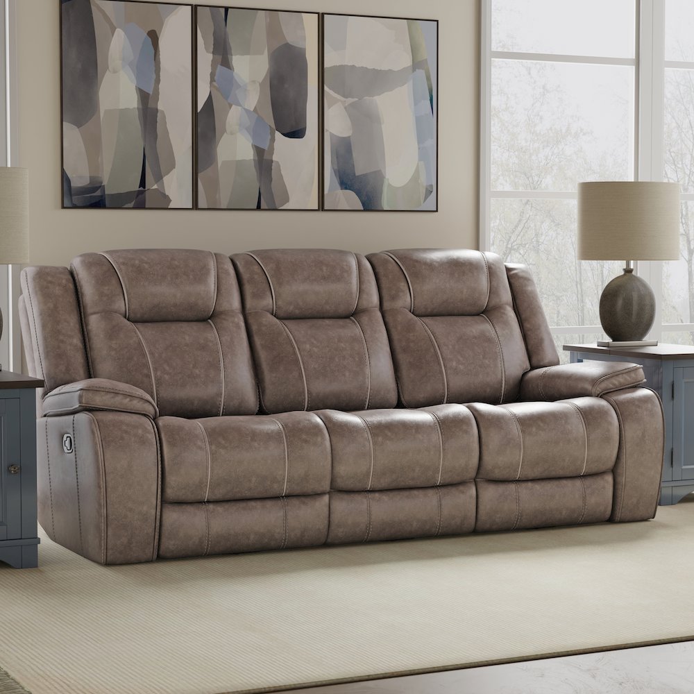 Blake - Desert Taupe Manual Reclining Sofa and Loveseat. Picture 14