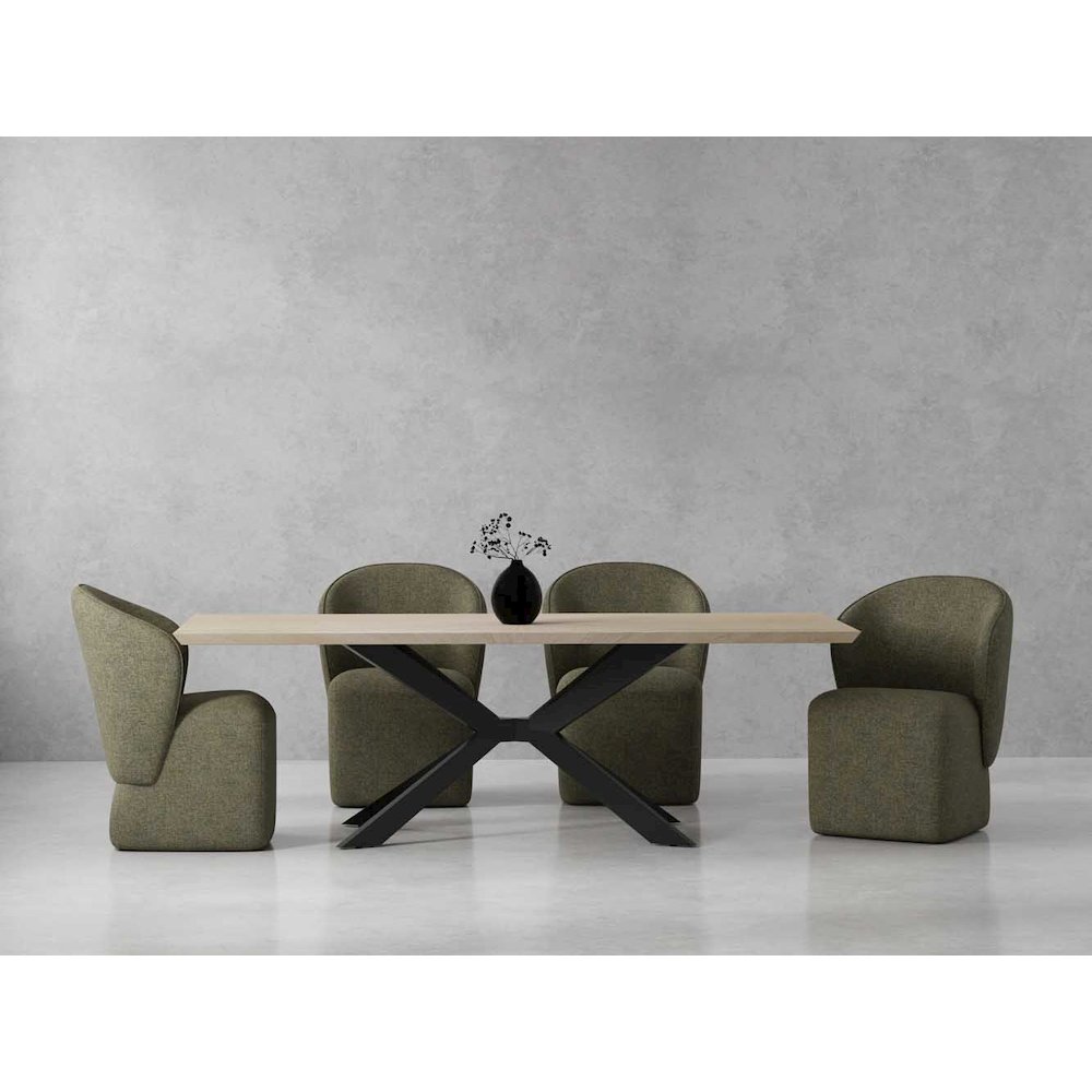 Monaco Dining 86 In. Rectangular Dining Table With 4 Upholstered Chairs. Picture 23
