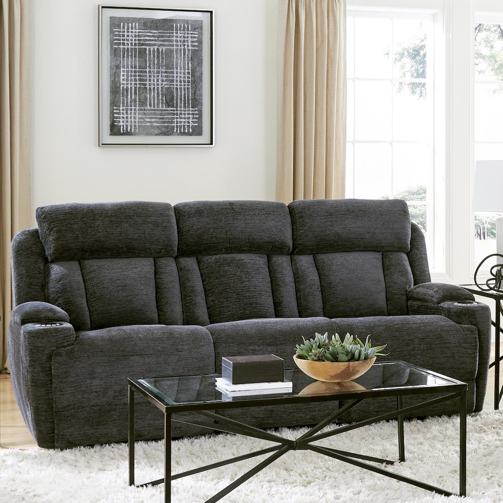 Dalton - Lucky Charcoal Power Reclining Sofa and Loveseat. Picture 10