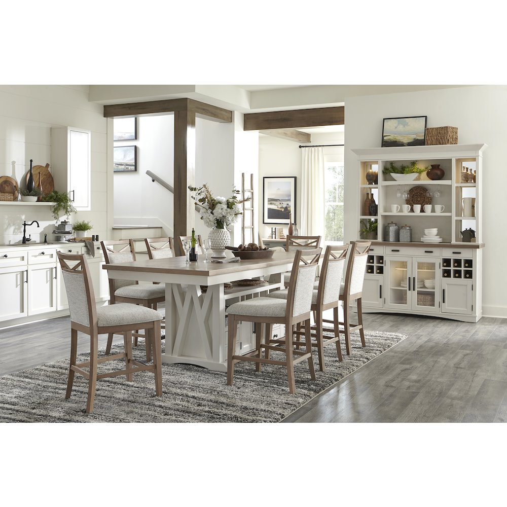Modern Dining 72 In. Island Counter-Height Extendable Dining Table. Picture 13