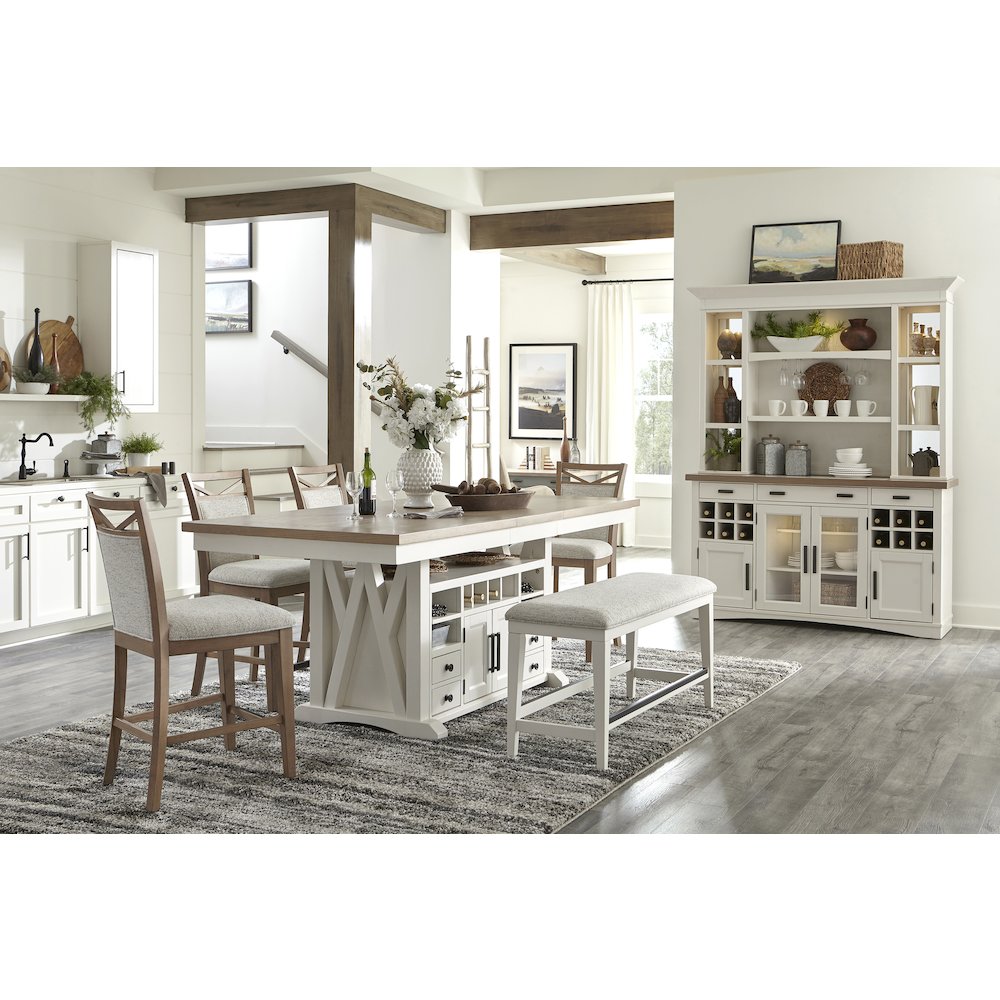 Modern Dining 72 In. Island Counter-Height Extendable Dining Table. Picture 14