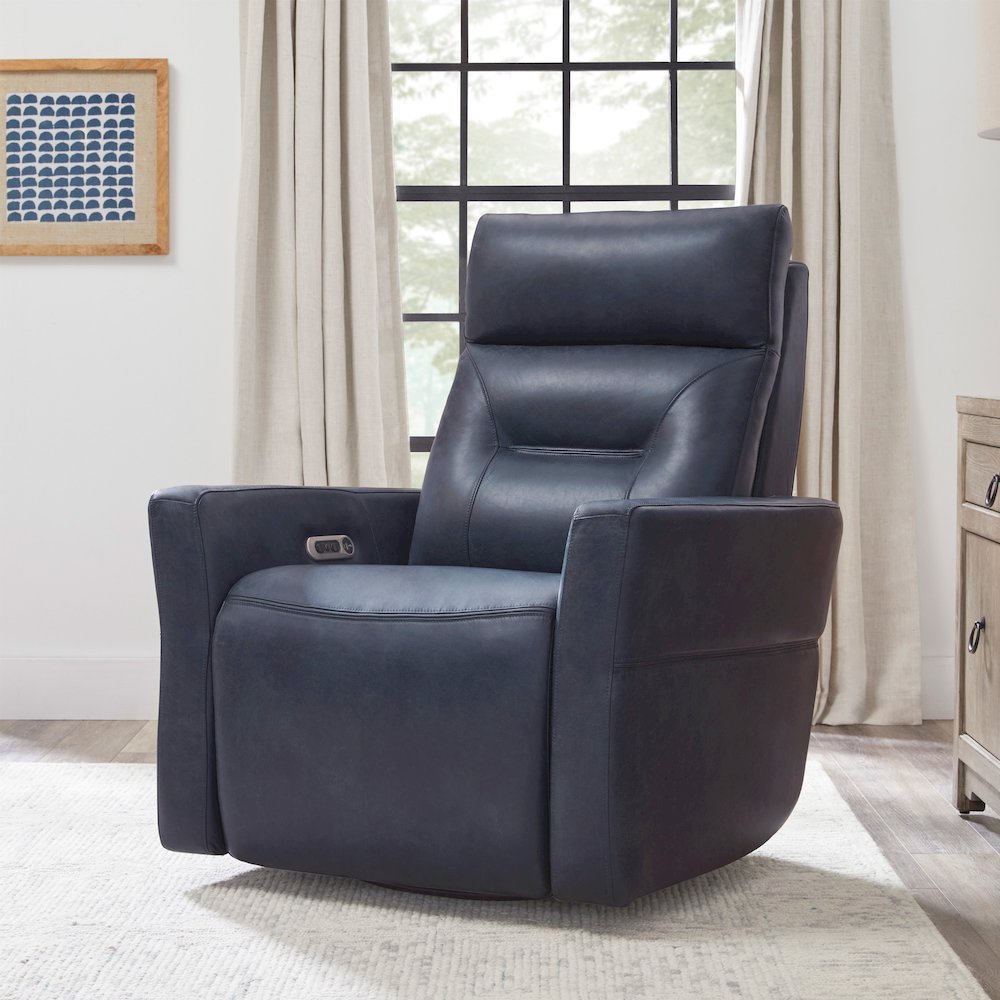 Remmington - Vintage Navy Power Swivel Glider Recliner P2. Picture 14