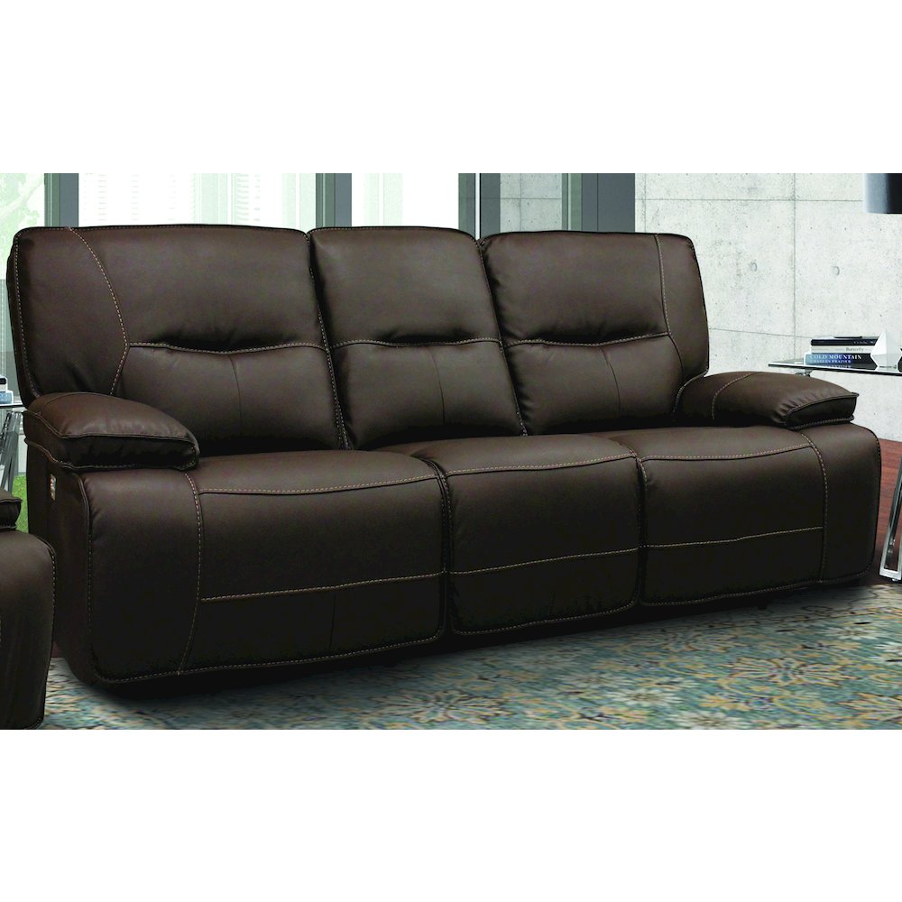 Spartacus - Chocolate Power Reclining Sofa Loveseat and Recliner. Picture 8