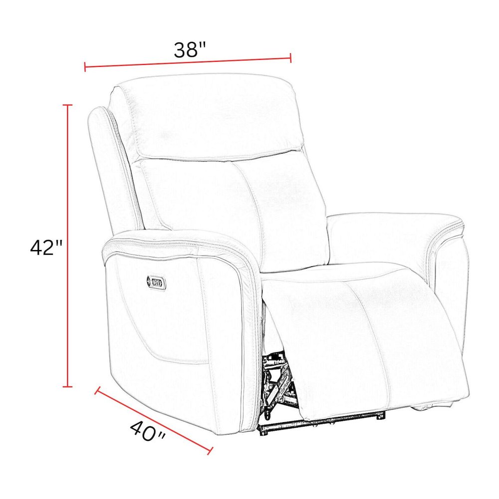 Cascade - Seamist Grey Power Recliner. Picture 9